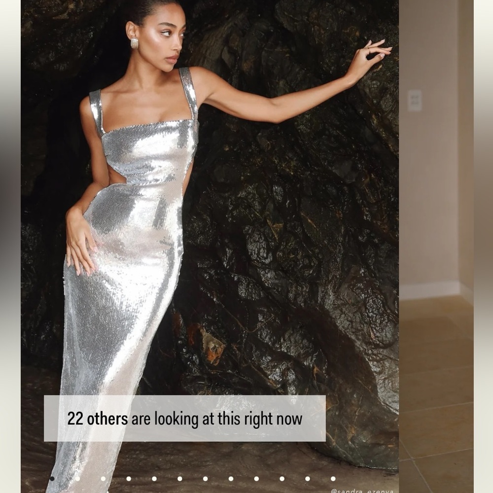 MESHKI Adoria Sequin Cutout Maxi Dress